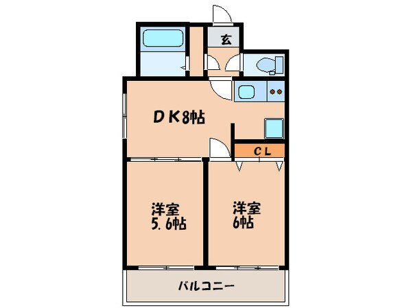 クレストパ－ク大濠の物件間取画像